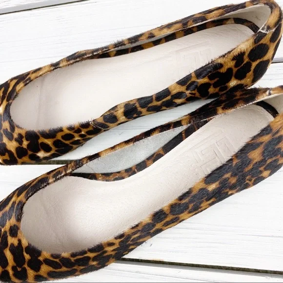 NEW LFL Leopard Animal Print Calf Hair Sloop Flats - Picture 8 of 9